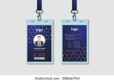 Creative Technology ID Card Template. Vertical Double-sided Multipurpose For Company Stuff Identity Card Design. Vector Illustration