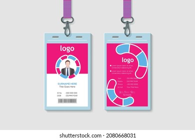 Creative Technology ID Card Template. Vertical Double-sided Multipurpose For Company Stuff Identity Card Design. Vector Illustration