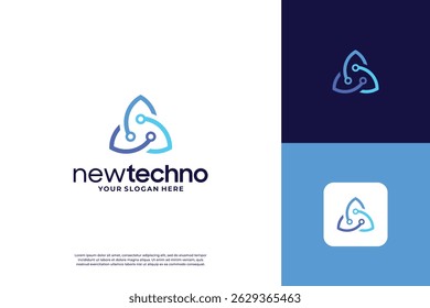 Creative technology logo design with circuit connection idea
