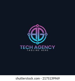 Creative technology logo design template