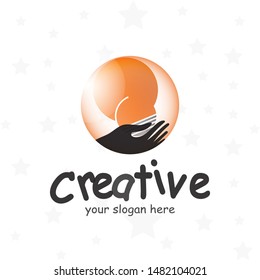 creative technology logo with light bulb concept