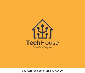 Logotipo moderno de la casa de la tecnología creativa