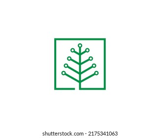 Creative Technology Tree Electrical Circuit Digital Logo Icon Design Vector Template.