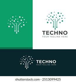 Creative Technology Tree logo design template