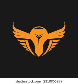 Creative Technology wings and light bulb idea logo icon minimal technology logo silhouette vector