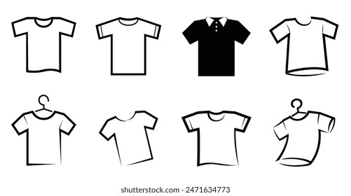 creative tee shirt clothes logo collection vector design icon symbol illustration	