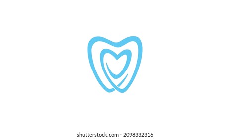 Creativo Corazón de Dientes Dentro del Logotipo Diseño Símbolo Ilustración