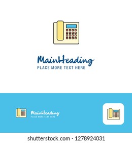 Creative Telephone Logo Design. Flat color Logo place for Tagline. Vector Illustration