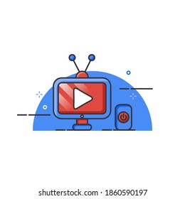 Creative television illustration idea.  Easy to edit with vector file. Can use for all your graphic design content. Especially about television.