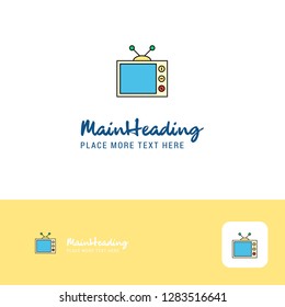 Creative Television Logo Design. Flat color Logo place for Tagline. Vector Illustration