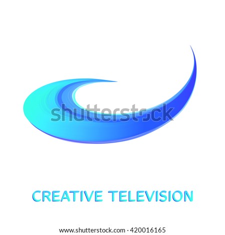 Creative Television. Media logo. Multimedia. Logotype concept. Vector.