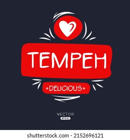 Creative (Tempeh) Logo, Tempeh Sticker, Vector Illustration.