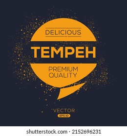 Creative (Tempeh) Logo, Tempeh Sticker, Vector Illustration.