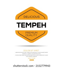 Creative (Tempeh) Logo, Tempeh Sticker, Vector Illustration.