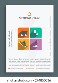 Creative template, banner or flyer design for Health and Medical.