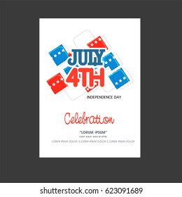 Plantilla creativa, cartel o diseño de volante para la celebración del 4 de julio del Día de la Independencia de Estados Unidos.