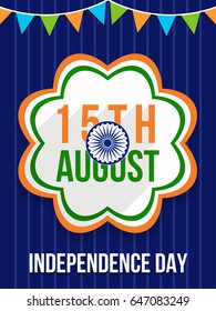 Creative Template, Banner or Flyer design for 15th of August, Indian Independence Day celebration.