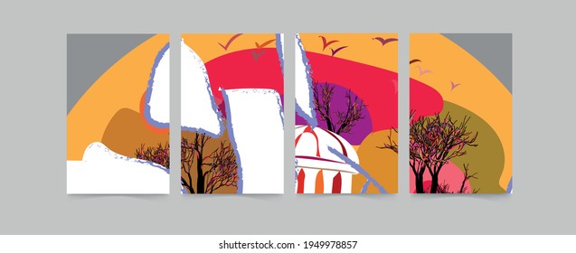 Creative template for business based on the autumn palette