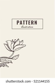 Creative template card. Hand drawn vintage element. Vector banner for card, poster, invitation, flyer, party, wedding, brochure Flower design collection