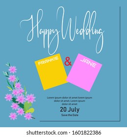 Creative Template Cards for Wedding invitation. Vector Illustration design simple and easy to use.
