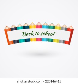 Creative template with color pencil banner, can be used for infographics and banners, concept vector illustration