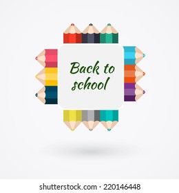 Creative template with color pencil banner, can be used for infographics and banners, concept vector illustration
