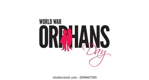 Creative Template Design For World War Orphans Day. Awareness Campaign For World War Orphans Day. Editable Illustration Of Orphan Kids.