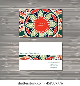 Creative template for designer, photographer or studio.  Vector editable pattern with front and back side visit cards. 