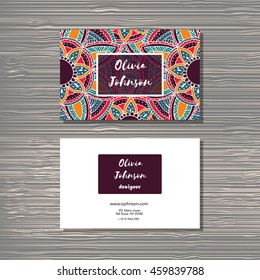 Creative template for designer, photographer or studio.  Vector editable pattern with front and back side visit cards. 