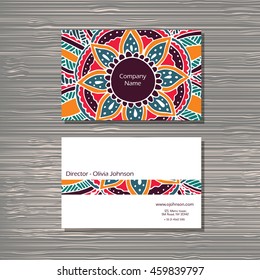 Creative template for designer, photographer or studio.  Vector editable pattern with front and back side visit cards. 