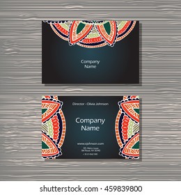 Creative template for designer, photographer or studio.  Vector editable pattern with front and back side visit cards. 