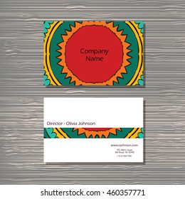 Creative template for designer, photographer or studio.  Vector editable pattern with front and back side visit cards. 