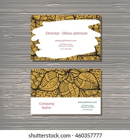 Creative template for designer, photographer or studio.  Vector editable pattern with front and back side visit cards. 