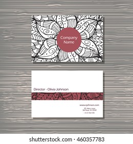 Creative template for designer, photographer or studio.  Vector editable pattern with front and back side visit cards. 