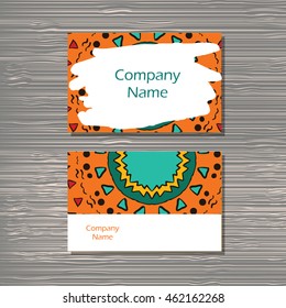 Creative template for designer, photographer or studio.  Vector editable pattern with front and back side visit cards. 