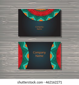 Creative template for designer, photographer or studio.  Vector editable pattern with front and back side visit cards. 