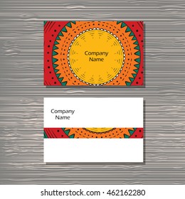 Creative template for designer, photographer or studio.  Vector editable pattern with front and back side visit cards. 