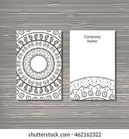 Creative template for designer, photographer or studio.  Vector editable pattern with front and back side visit cards. 