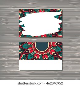 Creative template for designer, photographer or studio.  Vector editable pattern with front and back side visit cards. 