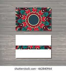 Creative template for designer, photographer or studio.  Vector editable pattern with front and back side visit cards. 