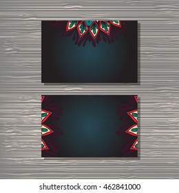Creative template for designer, photographer or studio.  Vector editable pattern with front and back side visit cards. 
