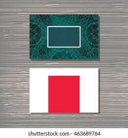 Creative template for designer, photographer or studio.  Vector editable pattern with front and back side visit cards. 