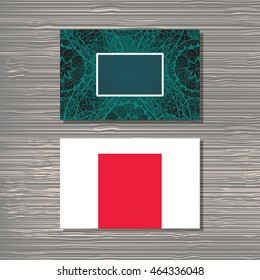 Creative template for designer, photographer or studio.  Vector editable pattern with front and back side visit cards. 