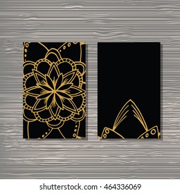Creative template for designer, photographer or studio.  Vector editable pattern with front and back side visit cards. 