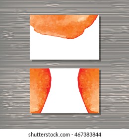 Creative template for designer, photographer or studio.  Vector editable pattern with front and back side visit cards. Watercolor style
