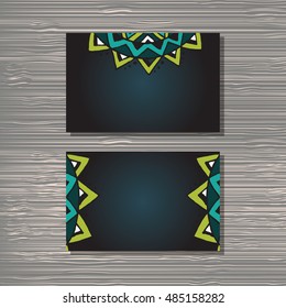 Creative template for designer, photographer or studio.  Vector editable pattern with front and back side visit cards. 