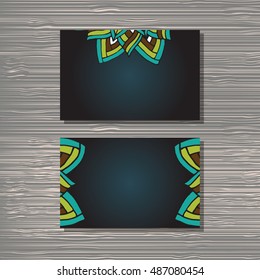 Creative template for designer, photographer or studio.  Vector editable pattern with front and back side visit cards. 