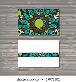 Creative template for designer, photographer or studio.  Vector editable pattern with front and back side visit cards. 