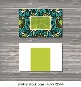 Creative template for designer, photographer or studio.  Vector editable pattern with front and back side visit cards. 