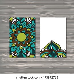 Creative template for designer, photographer or studio.  Vector editable pattern with front and back side visit cards. 